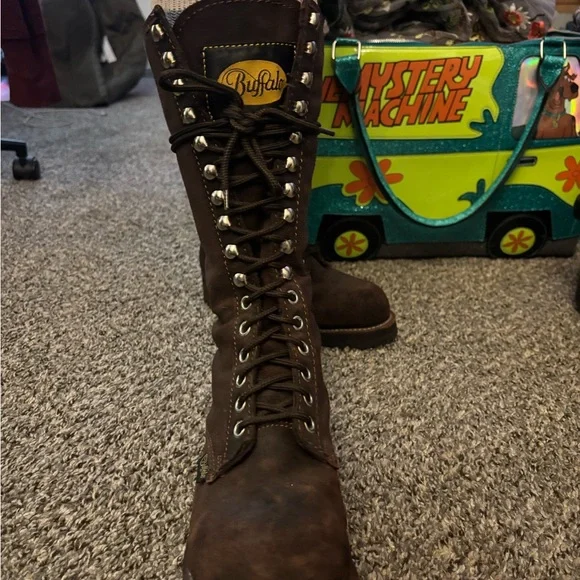 Buffalo Vintage Dark Brown Lace-Up Boots - Picture 5 of 8